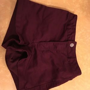 Maroon H & M cuffed Jean shorts